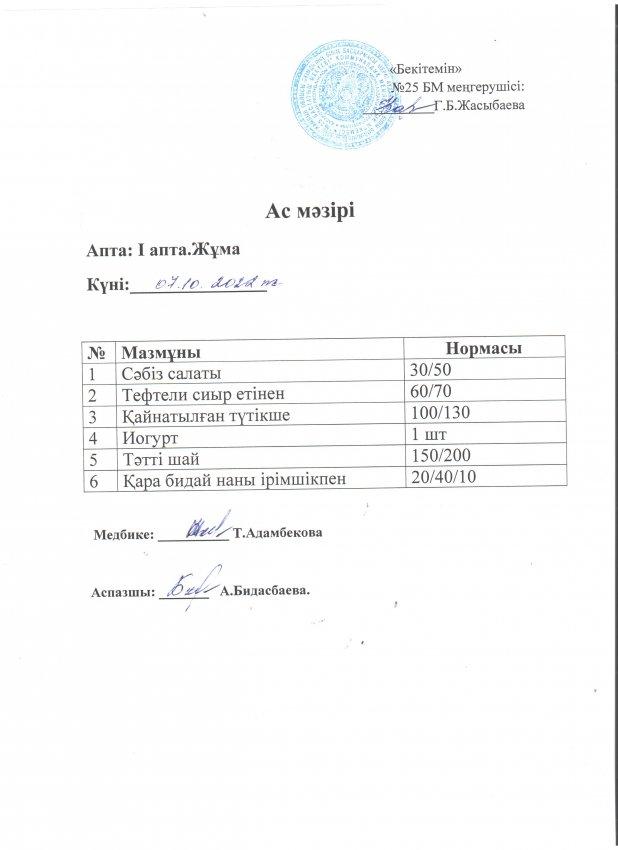 Ас мәзірі 07.10.2022 жыл