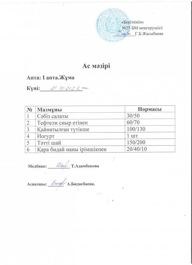 Ас мәзірі 21.10.2022 жылы
