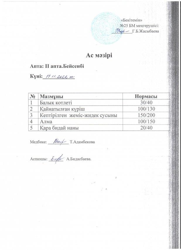 Ас мәзірі