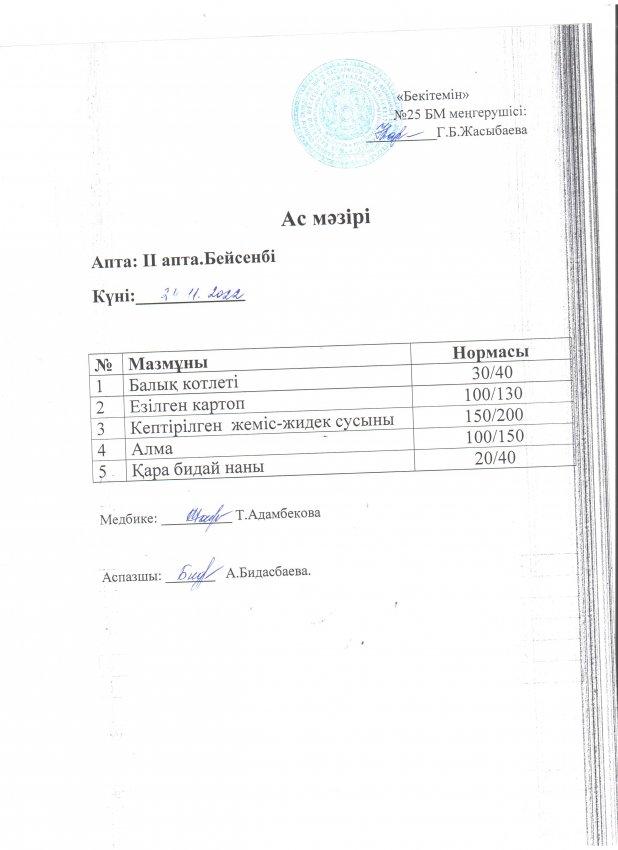 Ас мәзірі 24.11.2022 жыл