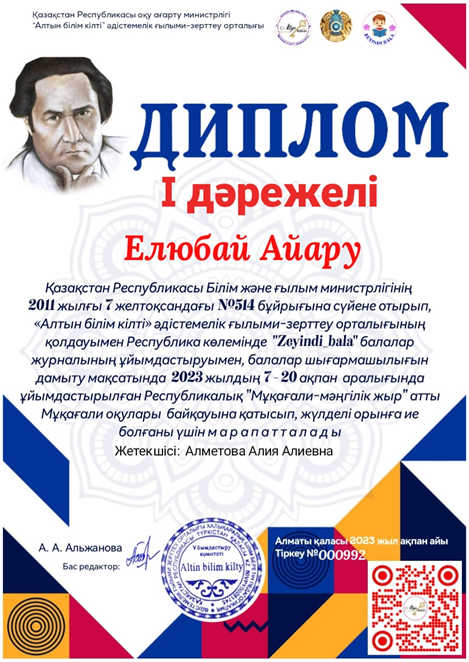 Республикалық "Мұқағали-мәңгілік жыр" атты Мұқағали оқулары байқауының жеңімпаздары-