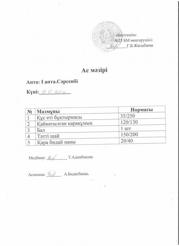 Ас мәзірі
