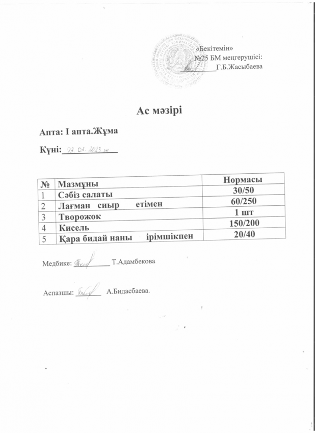 Ас мәзірі
