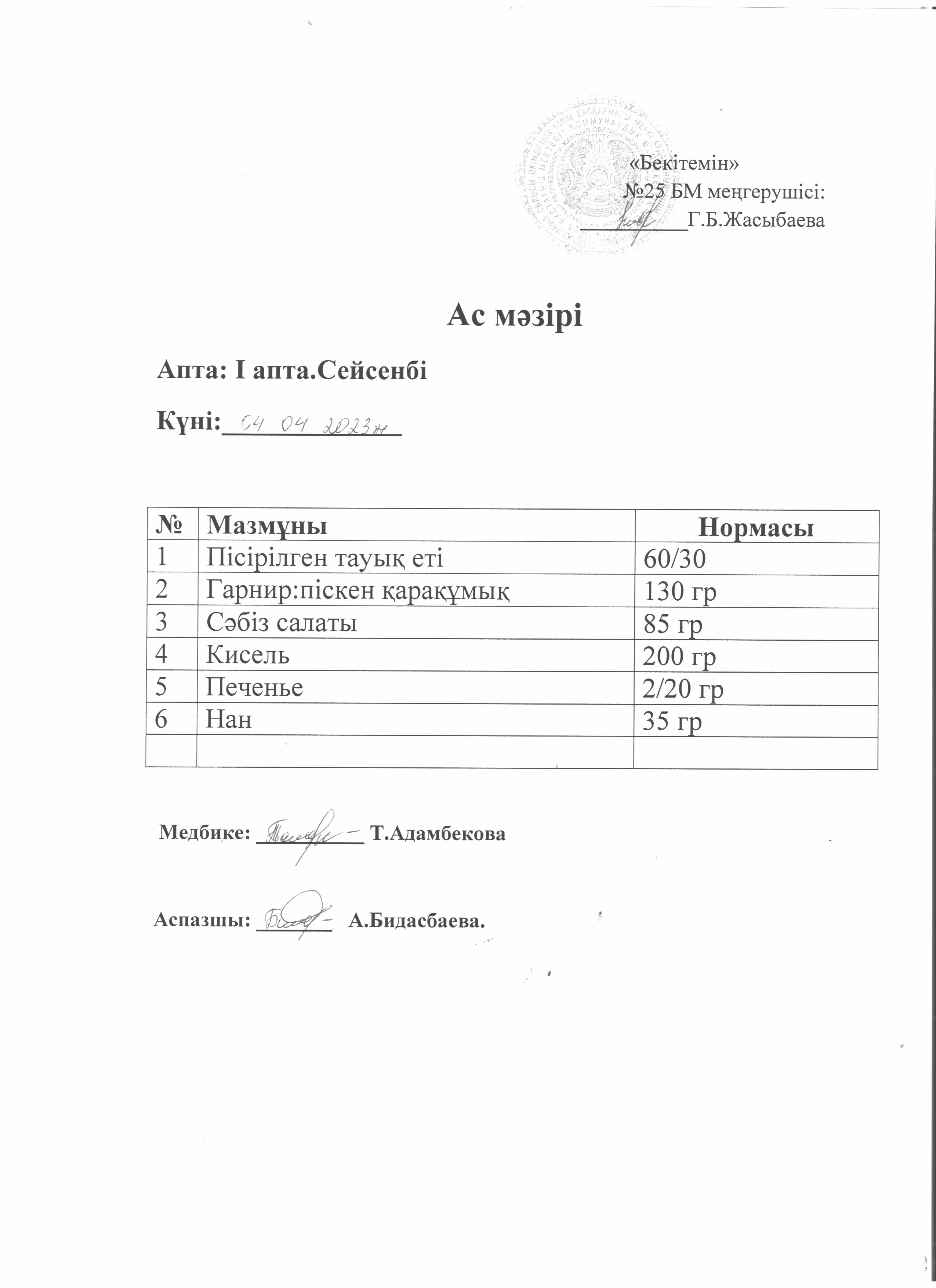 Ас  мәзірі