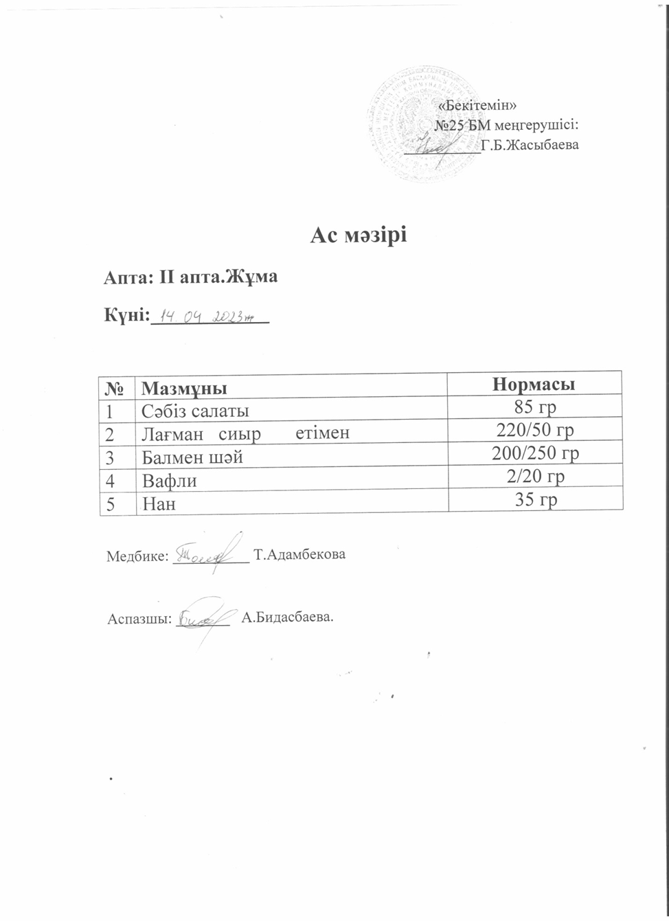 Ас мәзірі