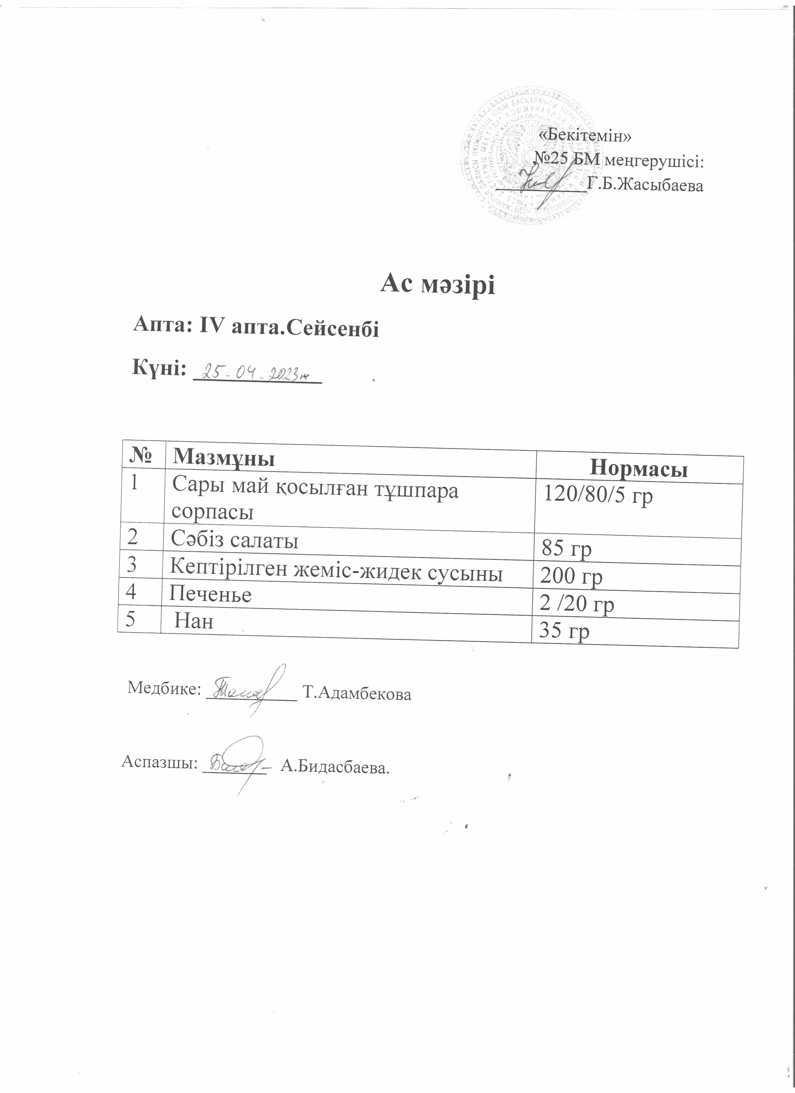 Ас мәзірі