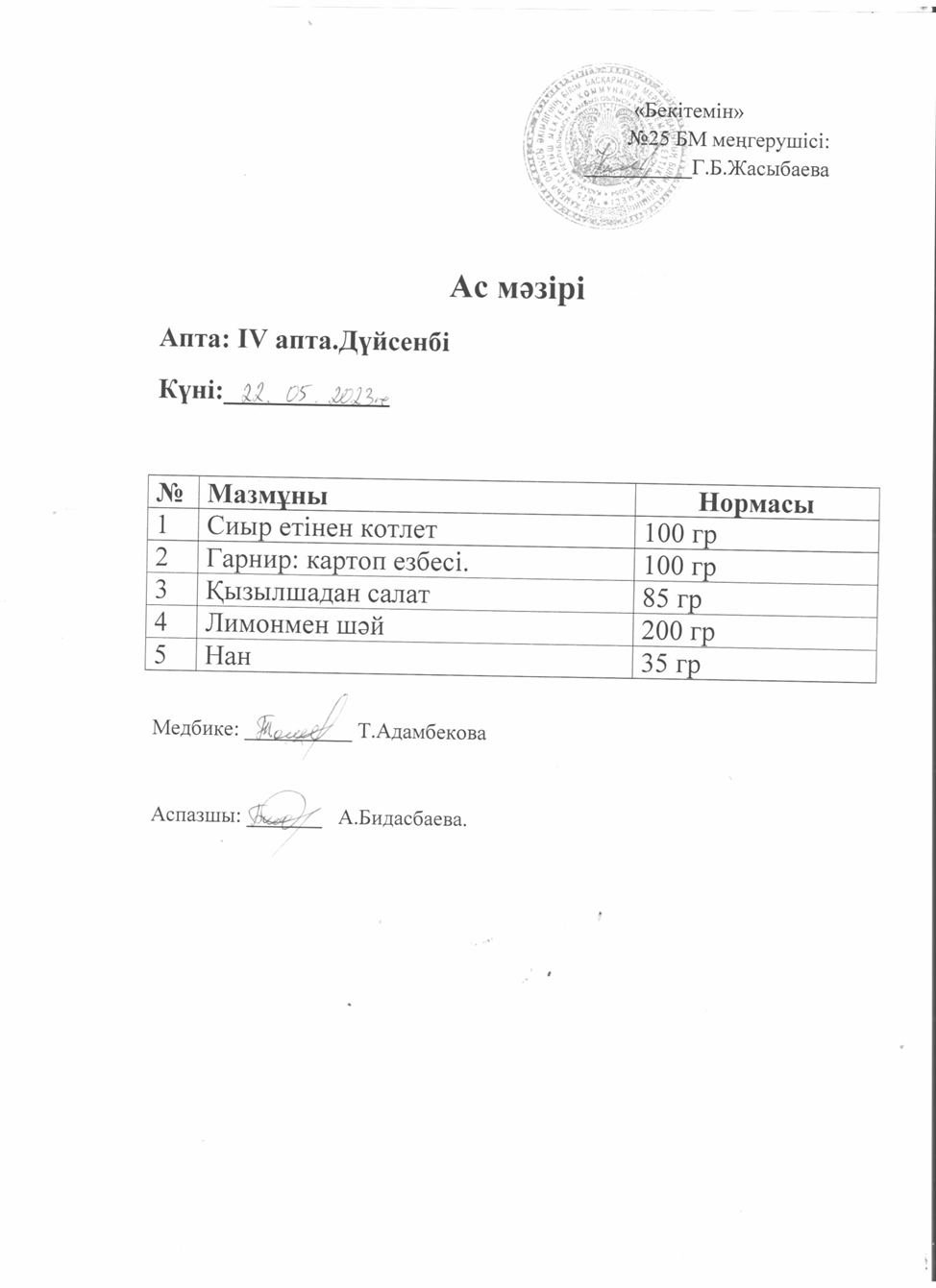 Ас мәзірі