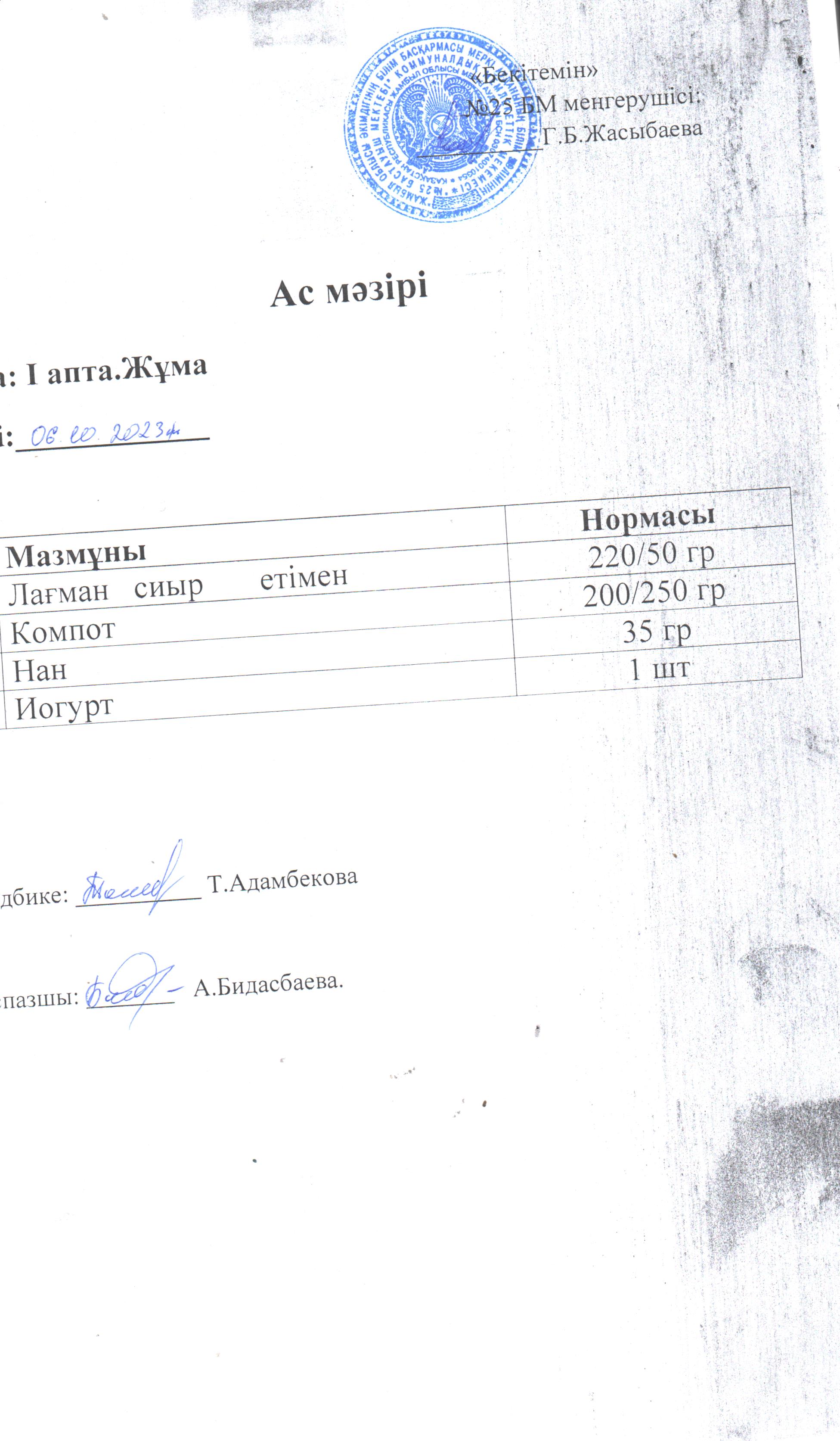 Ас мәзірі