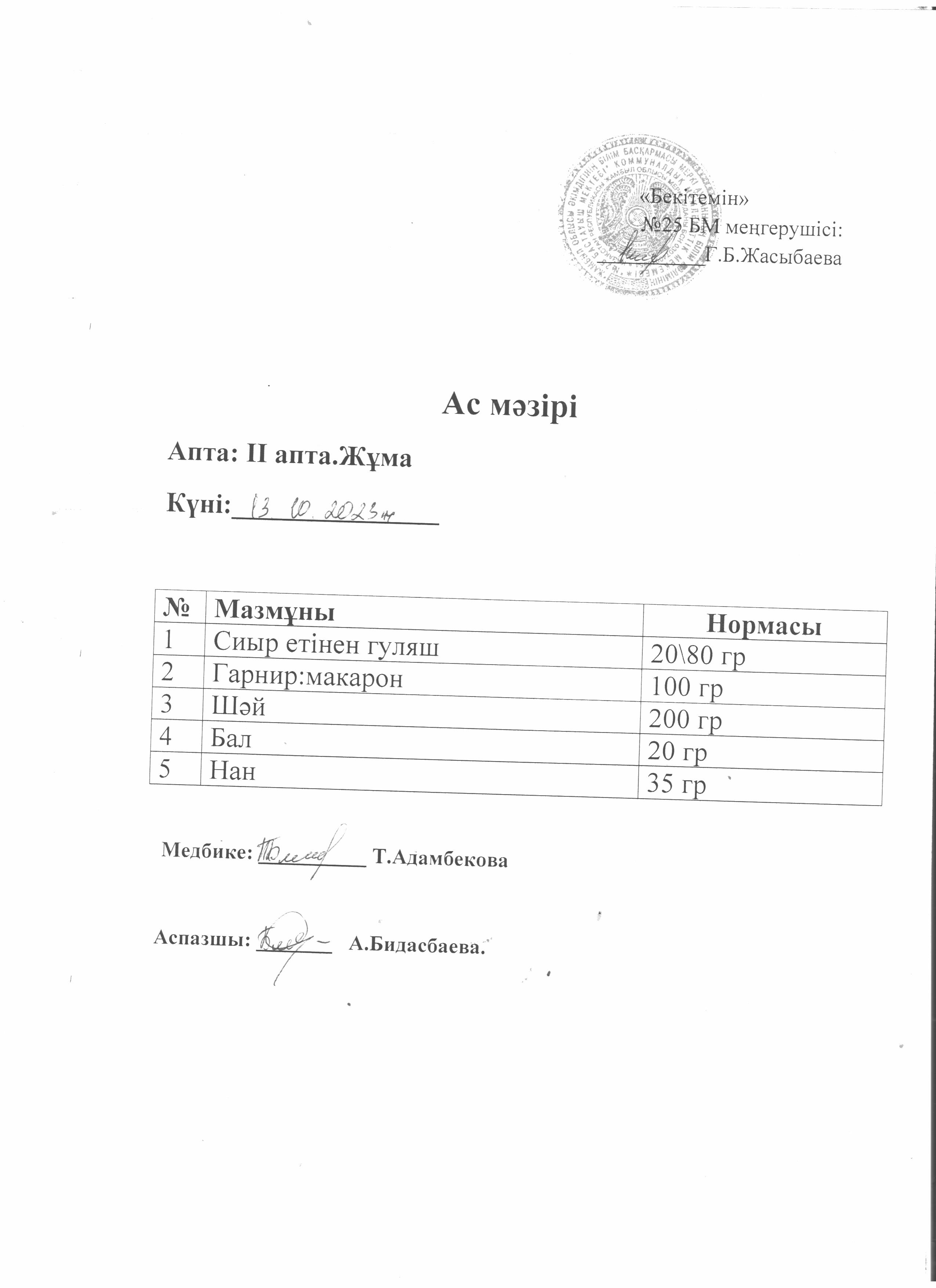 Ас мәзірі