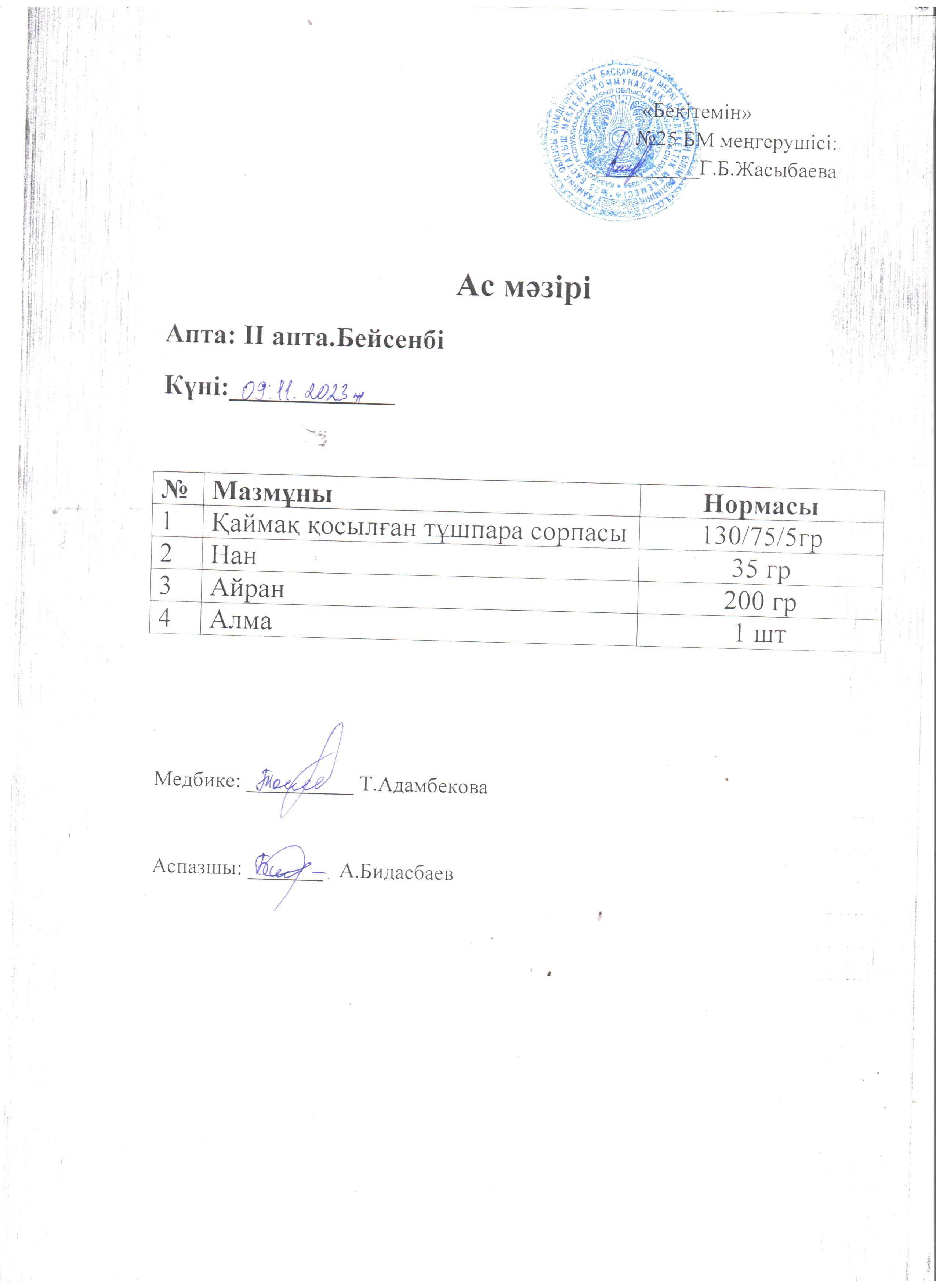 Ас мәзірі