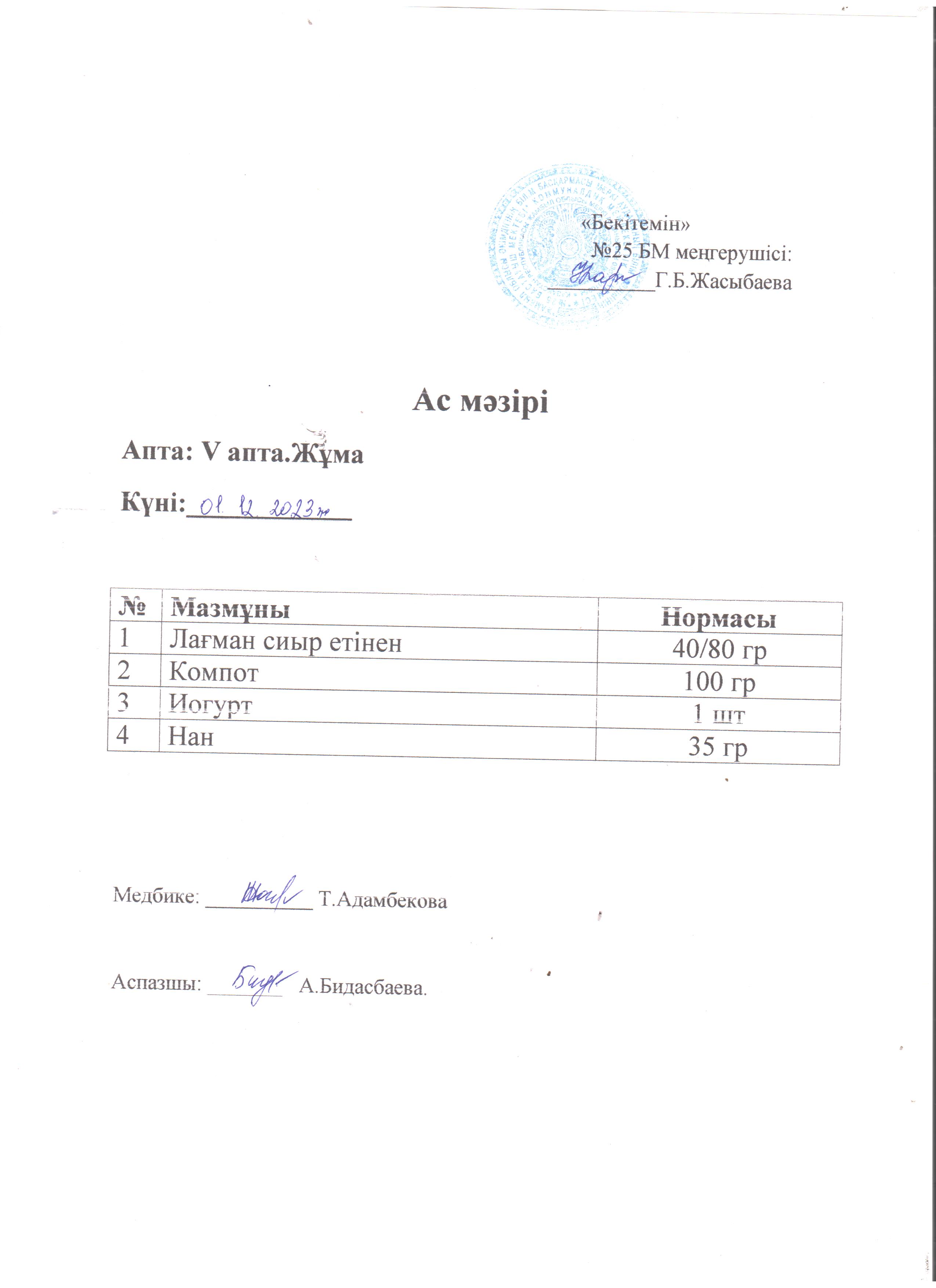 Ас мәзірі