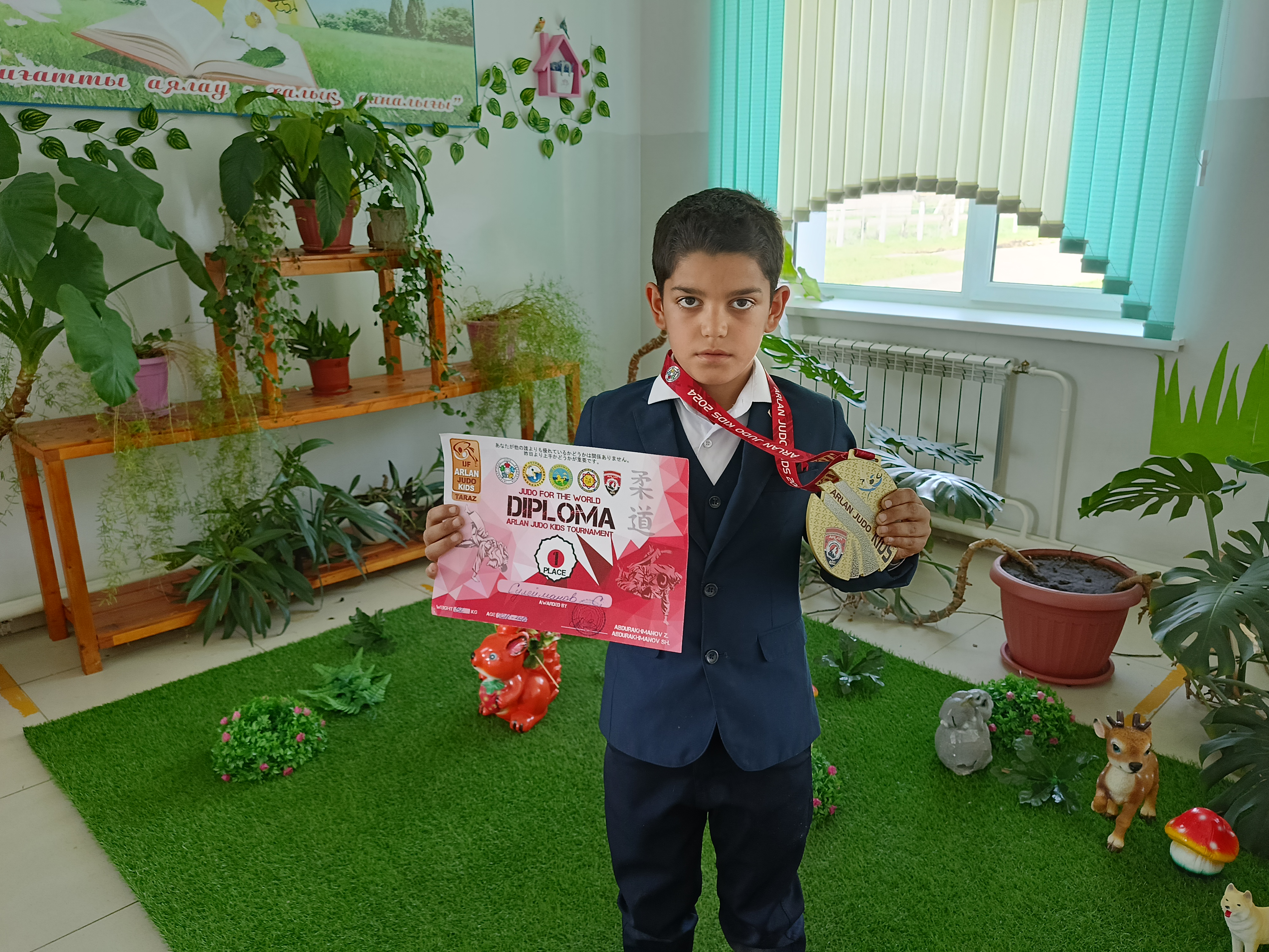 Тараз қаласында "ARLAN JUDO KIDS TOURNAMENT" спорттық клубына қатысып 1 орын алған Сулейманов Сайд