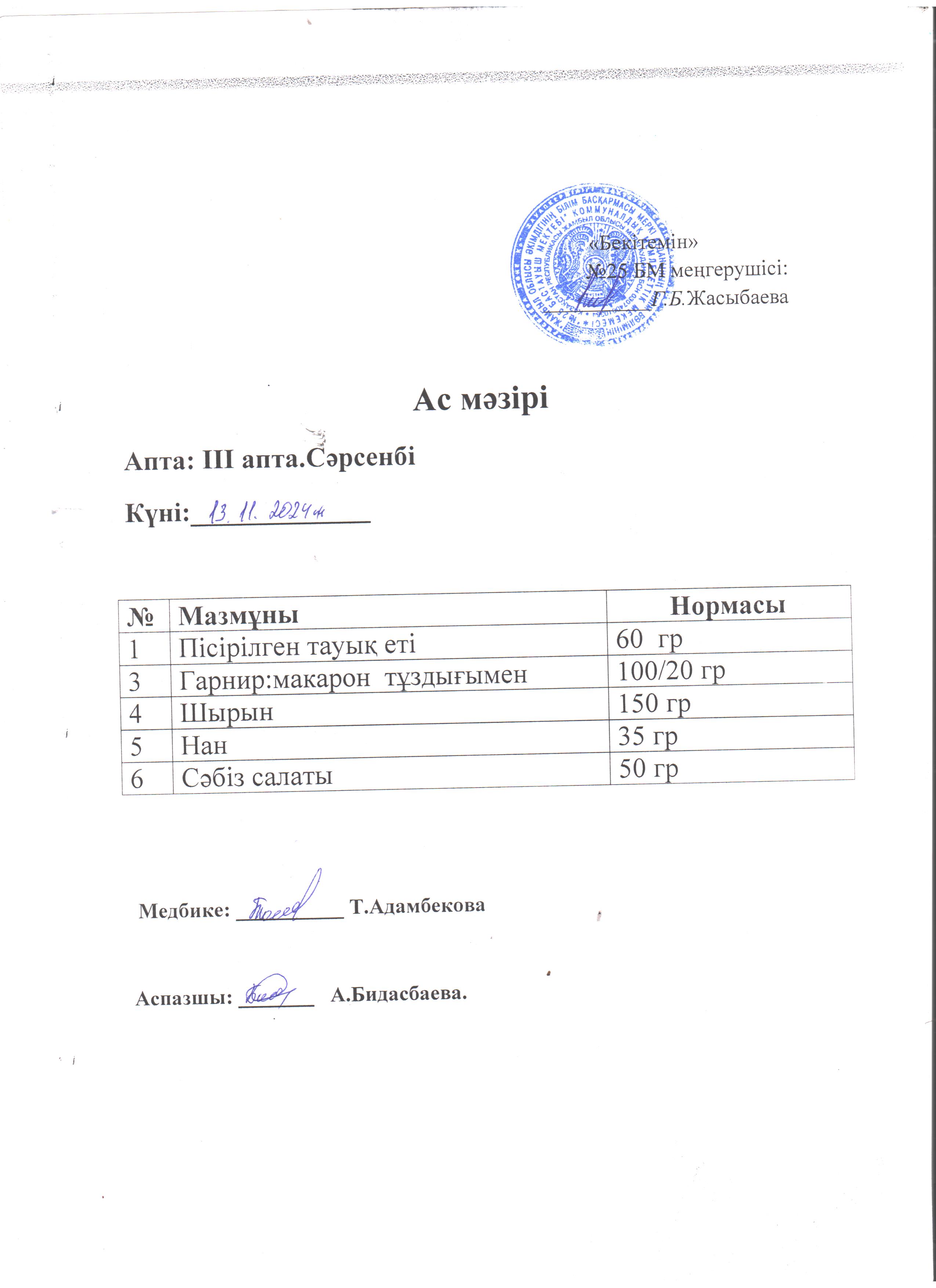 Ас мәзірі