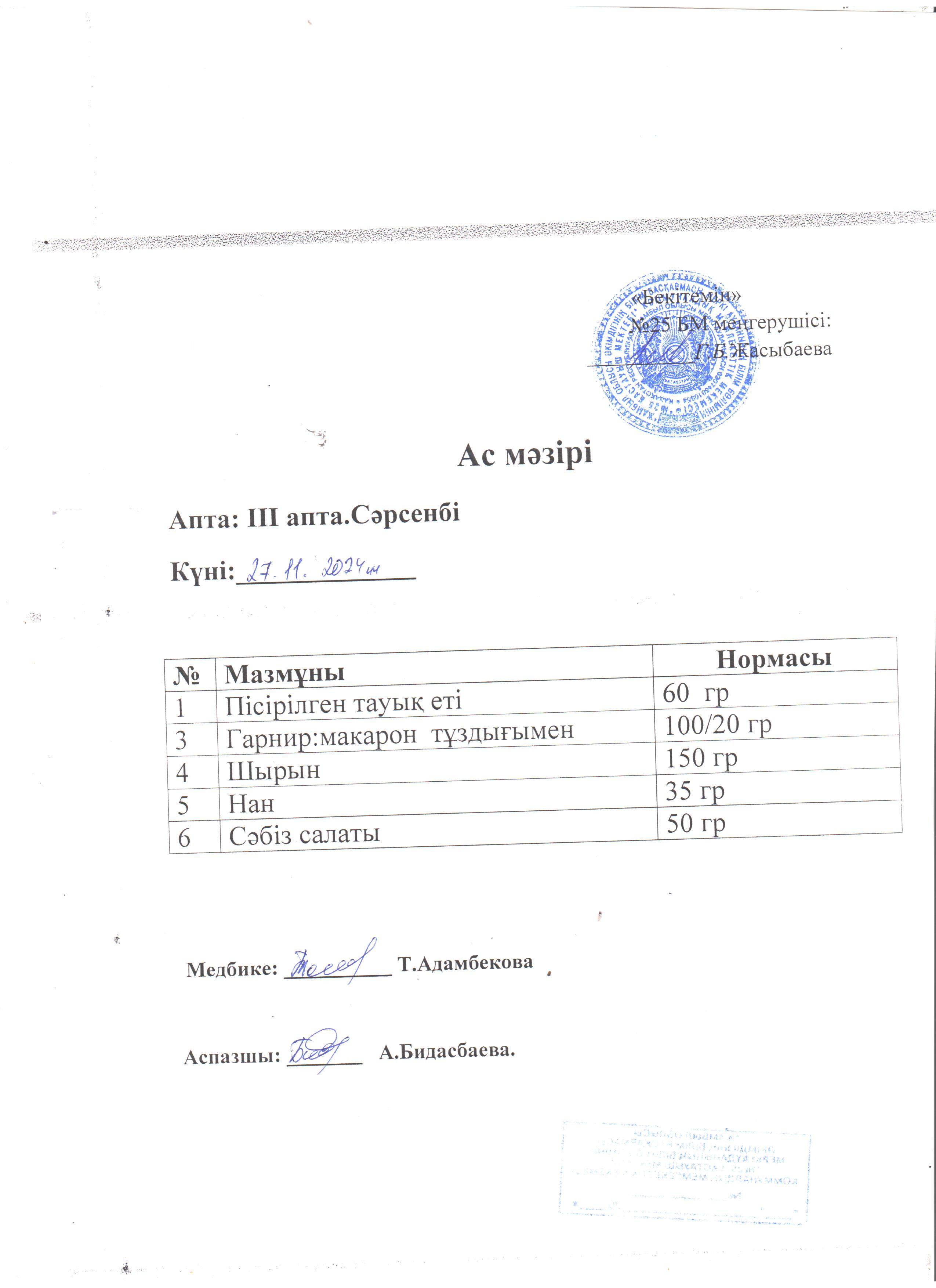 Ас мәзірі