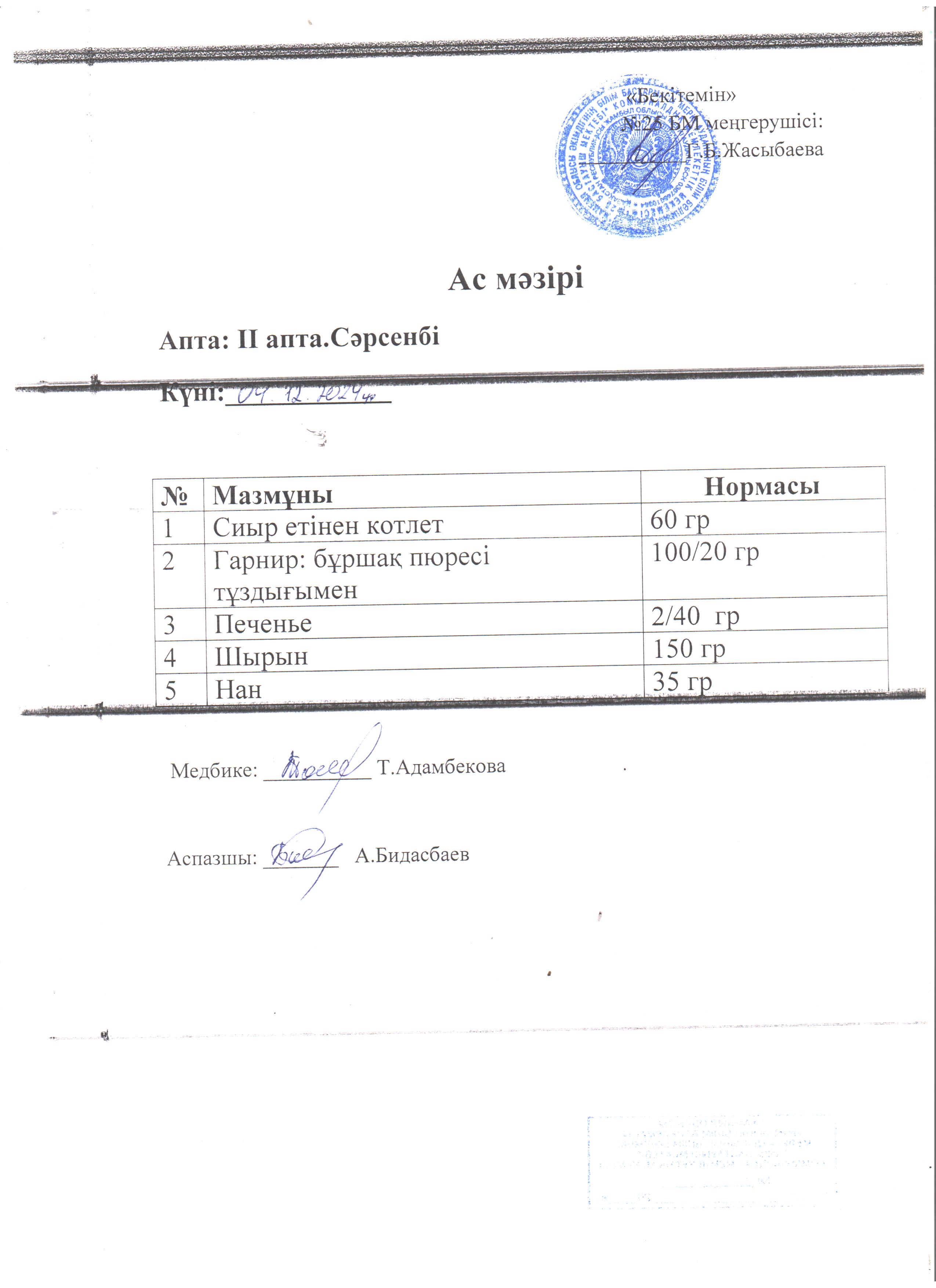 Ас мәзірі