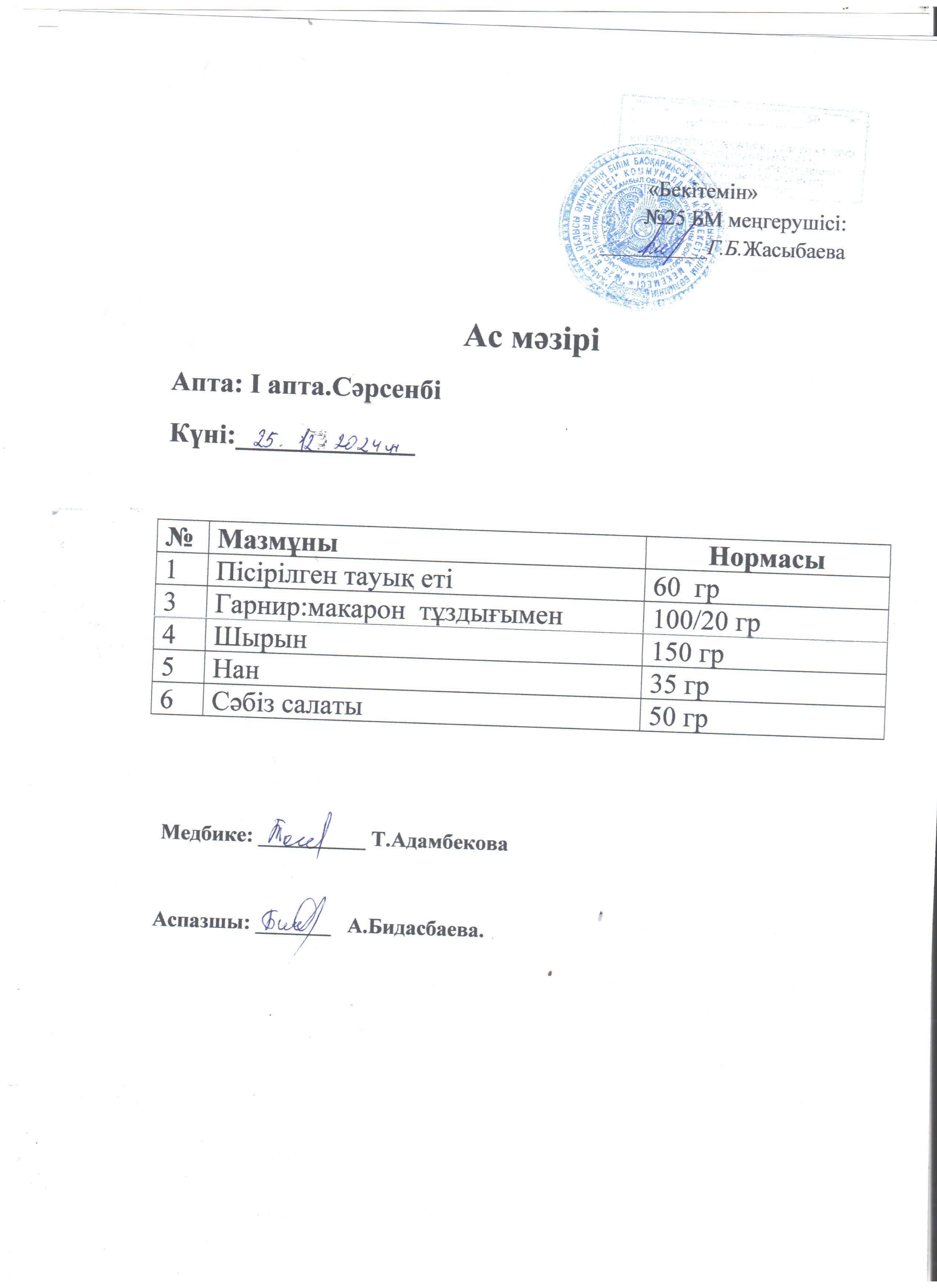 Ас мәзірі